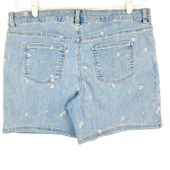 Thereabouts Big Girl Blue Denim Shorts Size 20.5 Plus (actual 36x6) Embroidered - Picture 2 of 12